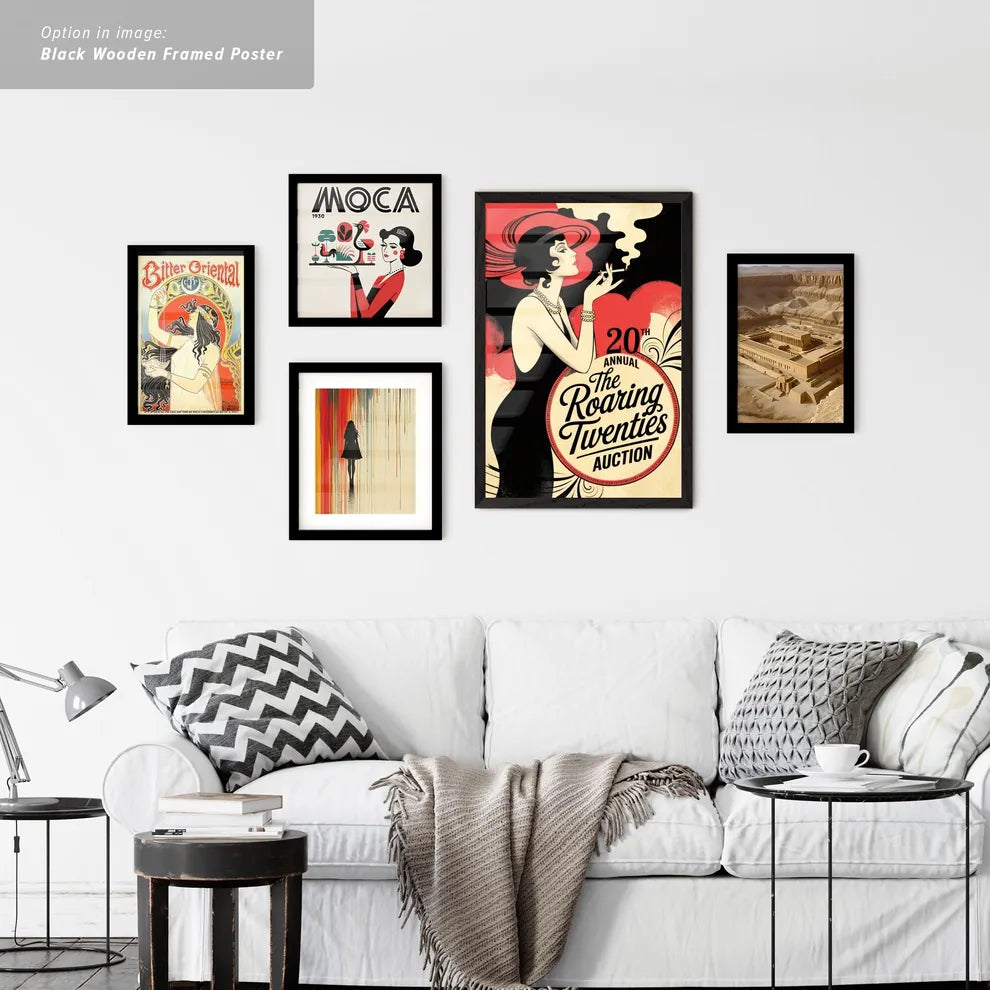 Vintage Ads with Art Deco Style Poster for Auction