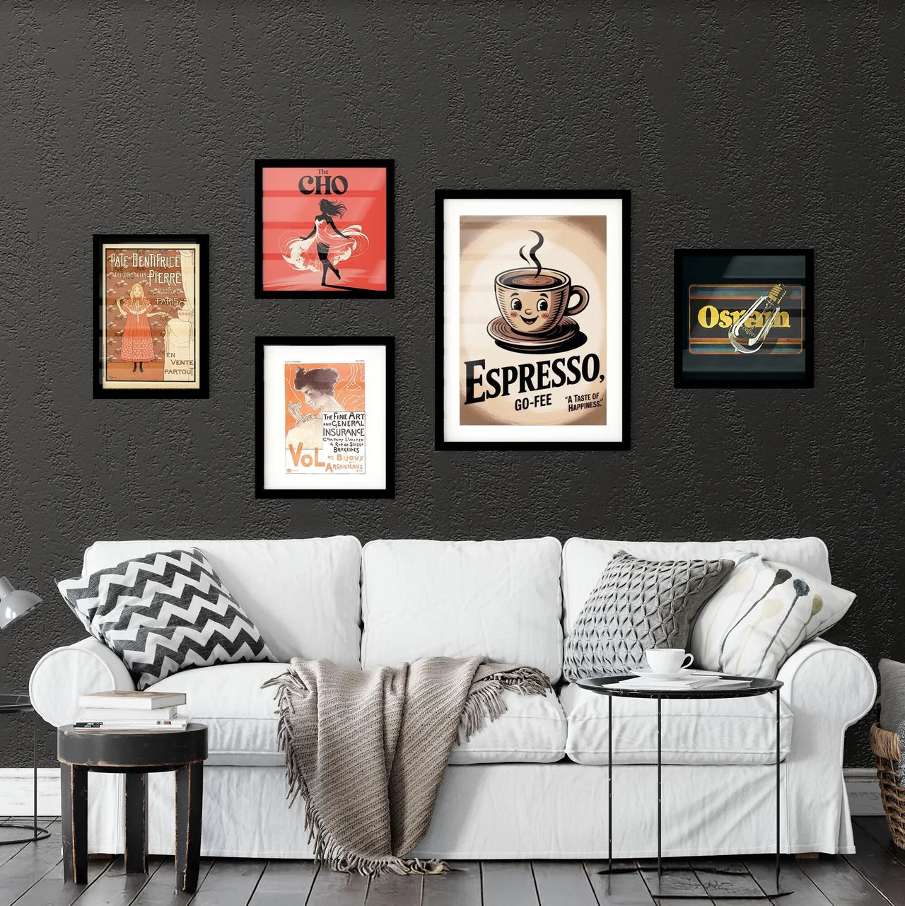 Cheerful Espresso Mug Illustration with Playful Smile, Capturing the Joy of Coffee Moments. Collection