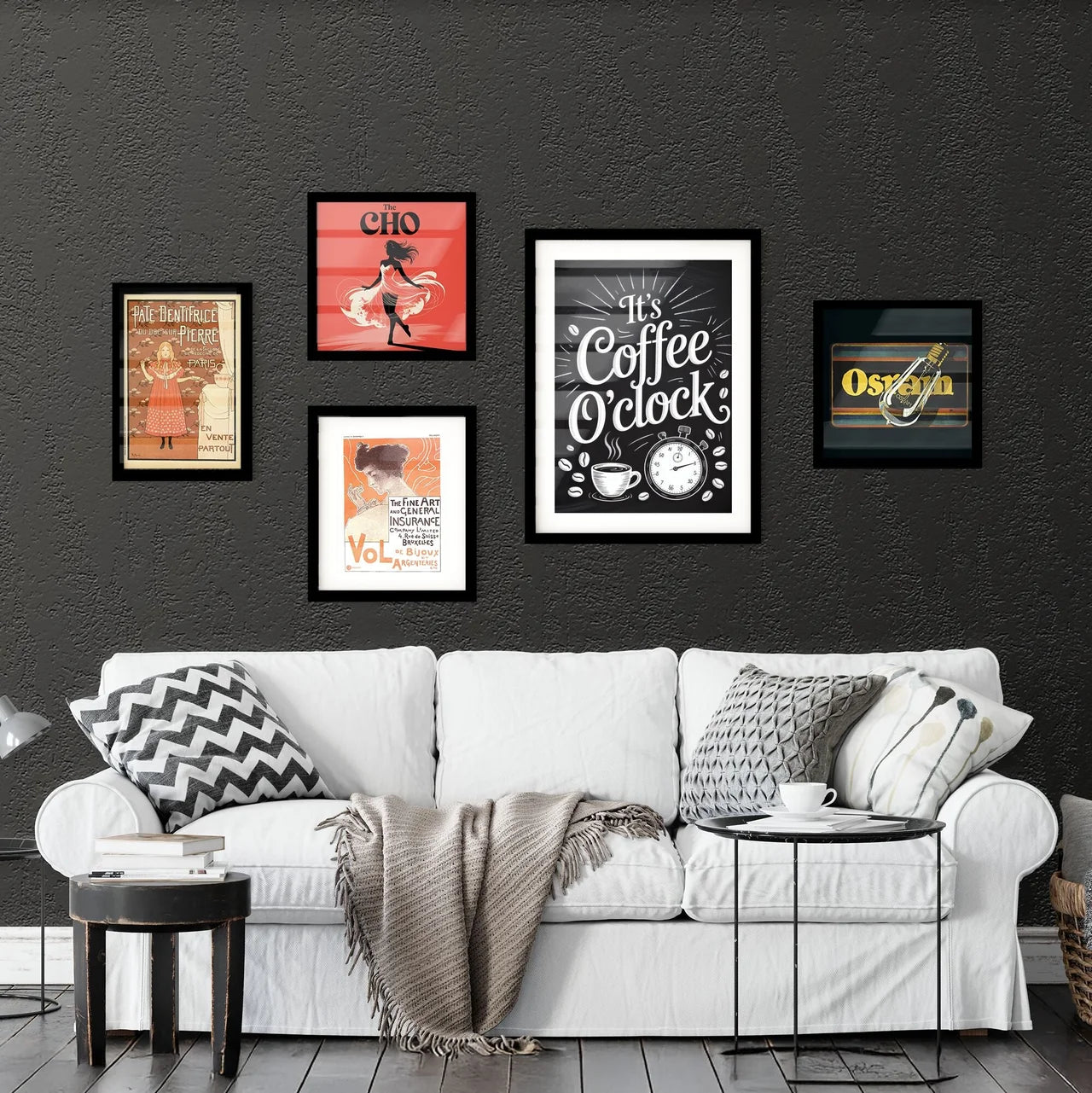 It's Coffee O'clock: A Whimsical illustration celebrating coffee moments with charming typography and playful imagery. Collection