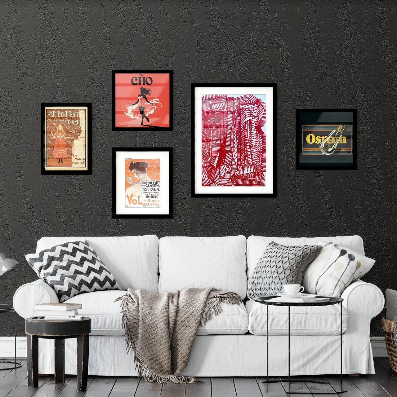 Rhythms of Red: An Abstract Exploration of Line and Form Collection