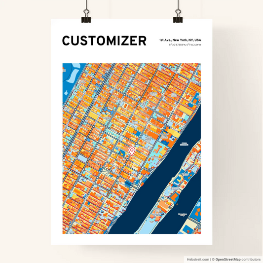 Custom Colorful Art Map poster