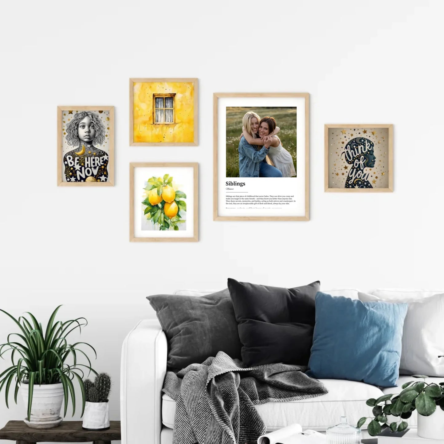 Colorful Art posters on the wall in living room
