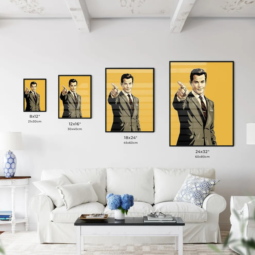 Man In A Suit Pointing His Finger Art Prin Wall Art