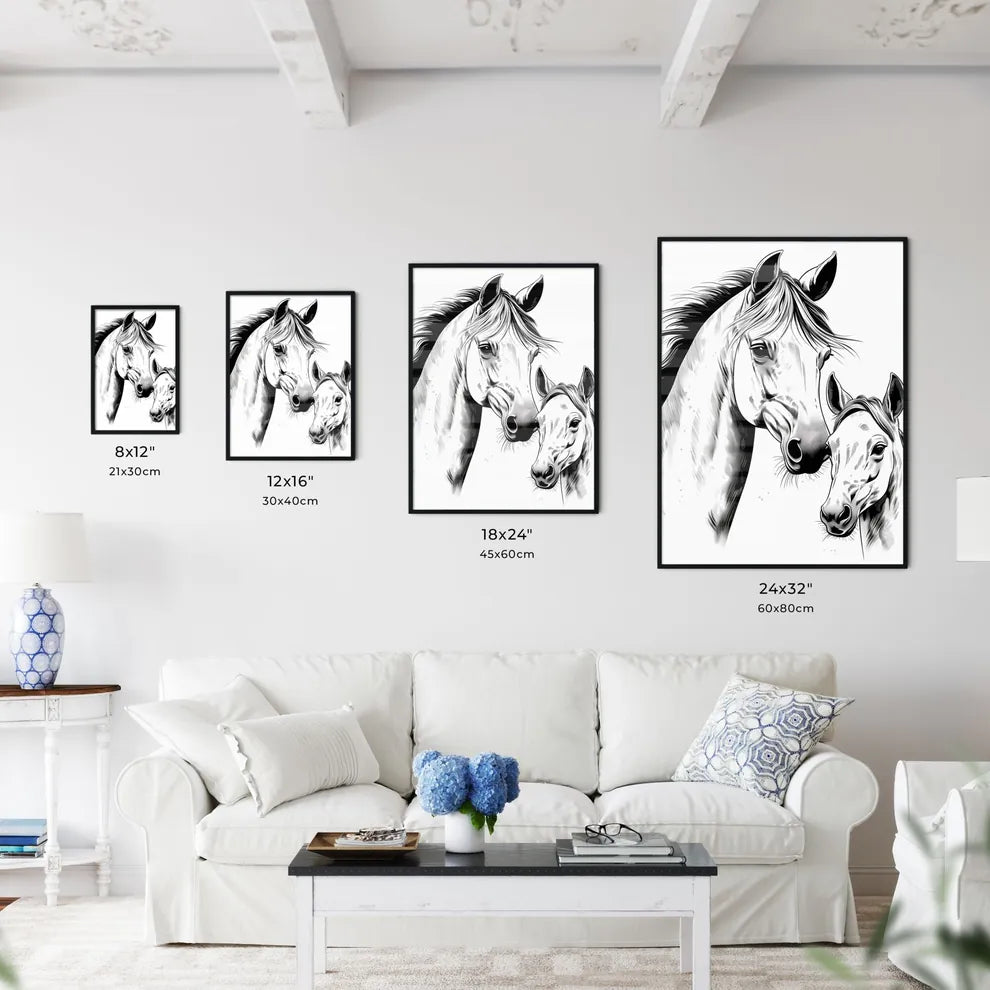 Horse And Foal Drawing Art Pr Art Print