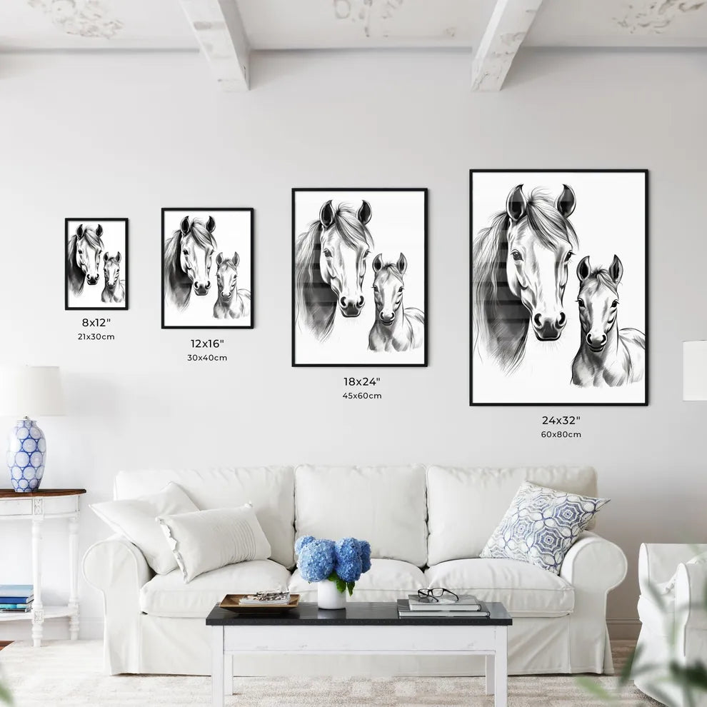 Horse And A Foal Art Print Art Print