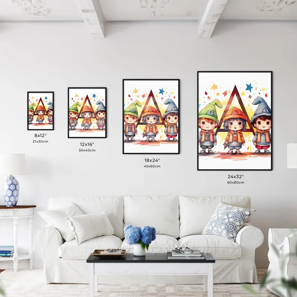 Group Of Cartoon Characters Art Prin Wall Art