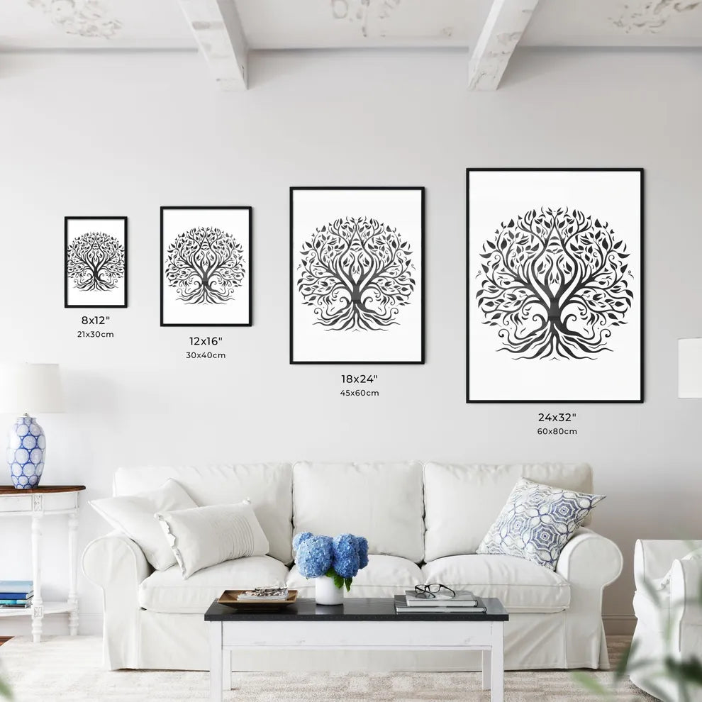 Black And White Tree Art Prin Wall Art