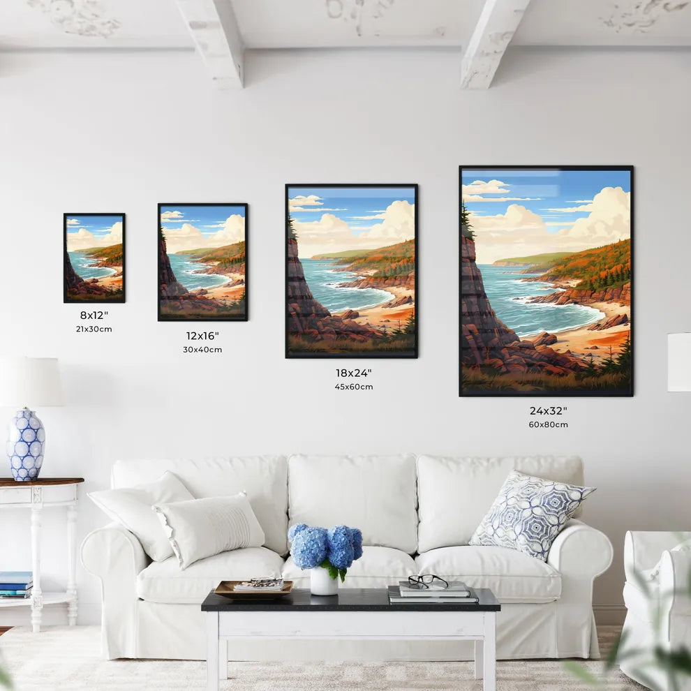 Beach With Trees And Water Art Prin Wall Art