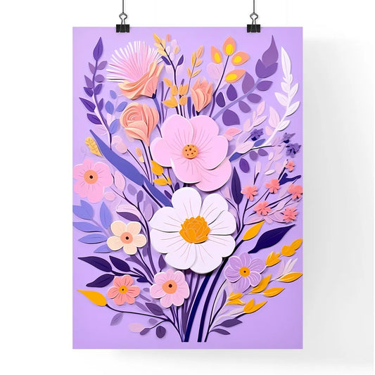 Paper Cut Out Of Flowers Art Prin Poster