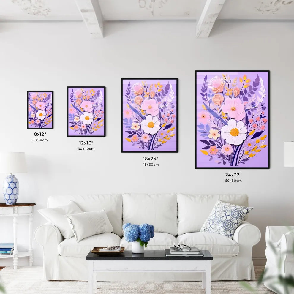 Paper Cut Out Of Flowers Art Prin Wall Art