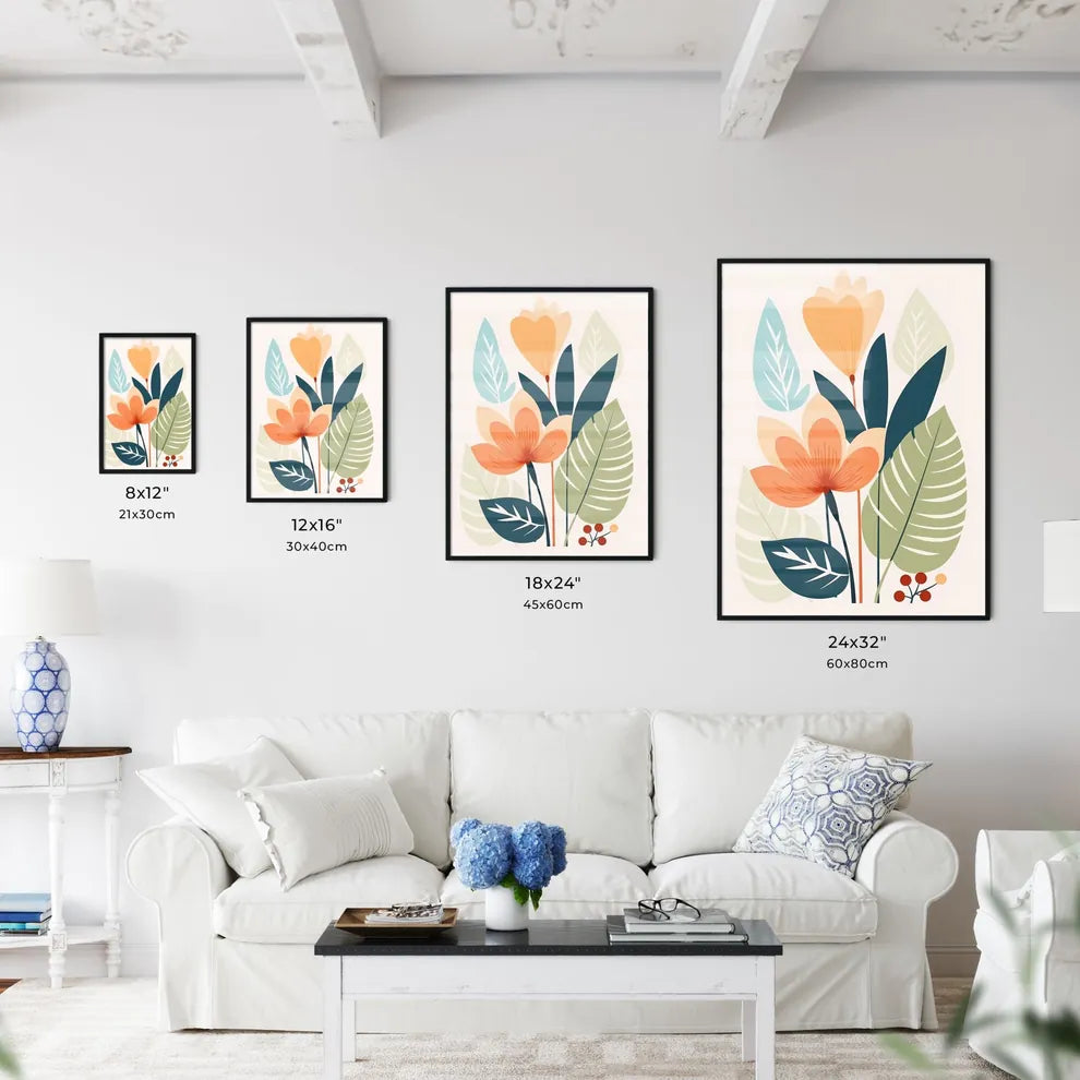 Close Up Of Flowers And Leaves Art Prin Wall Art