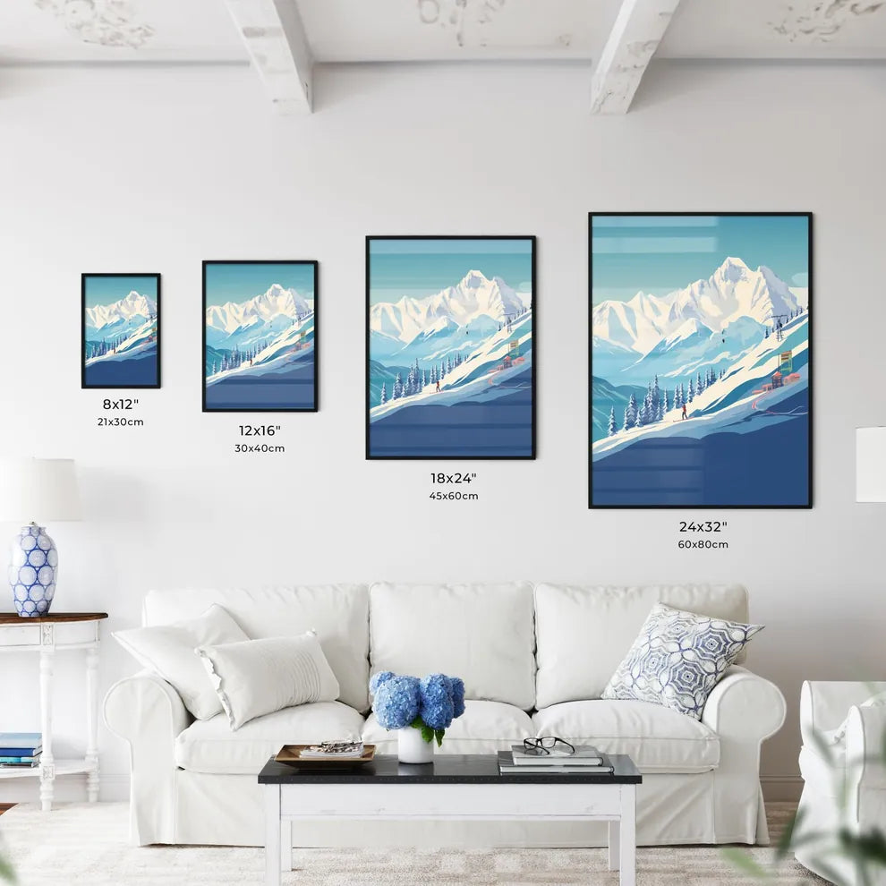 Person On A Ski Slope Art Prin Wall Art