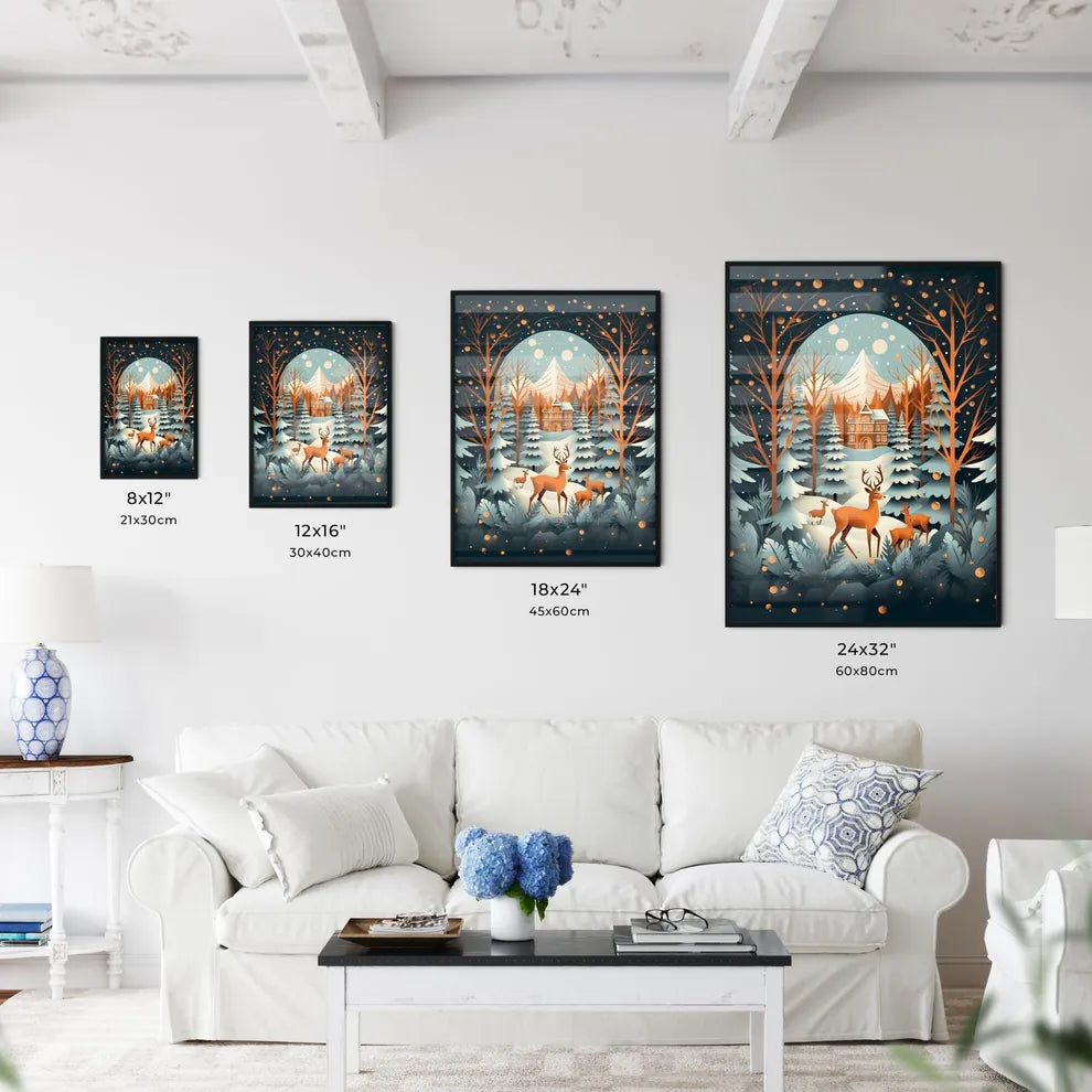 Deer In The Woods Art Print Art Print