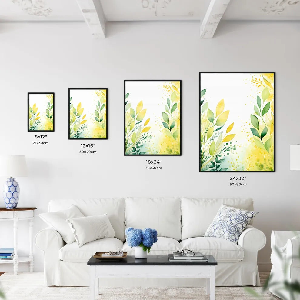 Watercolor Painting Of Leaves Art Prin Wall Art