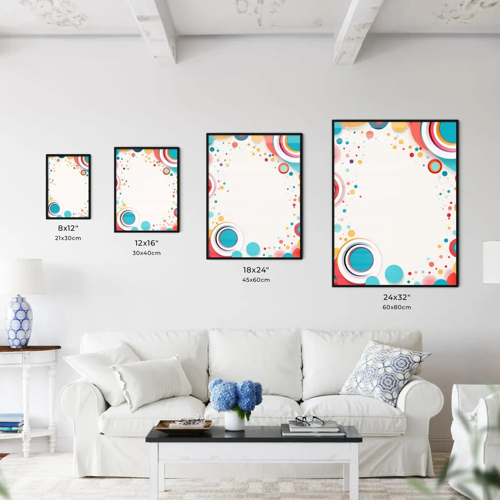 Colorful Circles And Dots Art Prin Wall Art