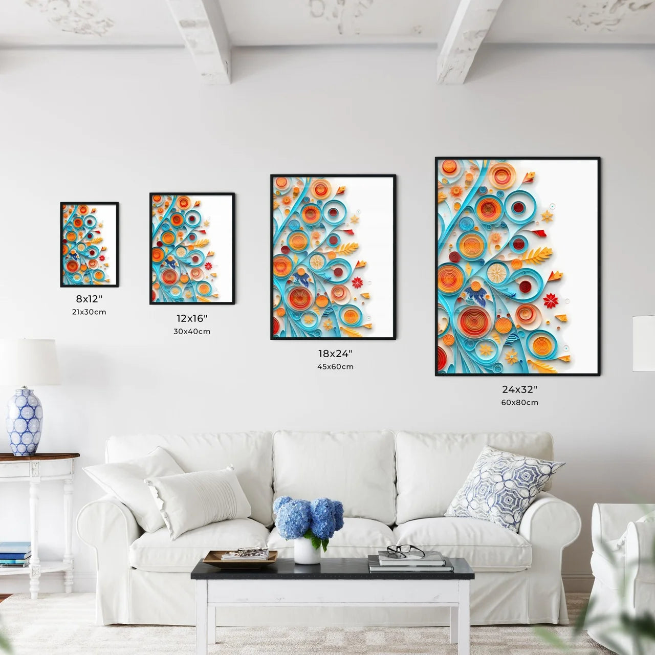 Colorful Swirly Paper Art Art Prin Wall Art