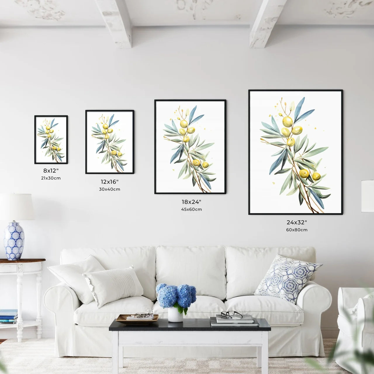 Branch With Leaves And Fruits Art Prin Wall Art