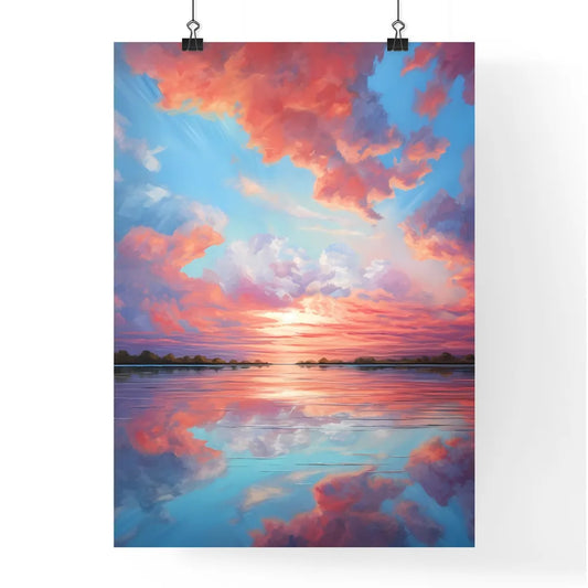 Sunset Over A Body Of Water Art Prin Poster