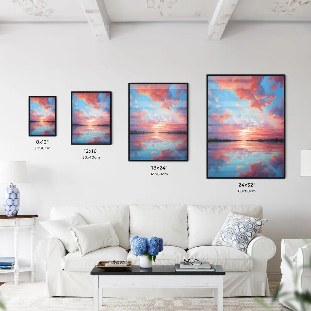 Sunset Over A Body Of Water Art Prin Wall Art