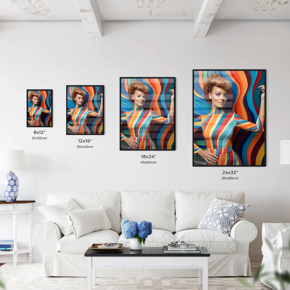 Woman In A Colorful Dress Art Prin Wall Art