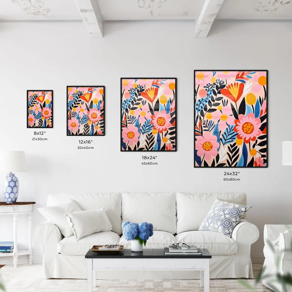 Painting Of Flowers And Leaves Art Prin Wall Art