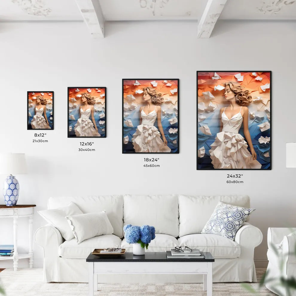 Woman In A White Dress Art Prin Wall Art