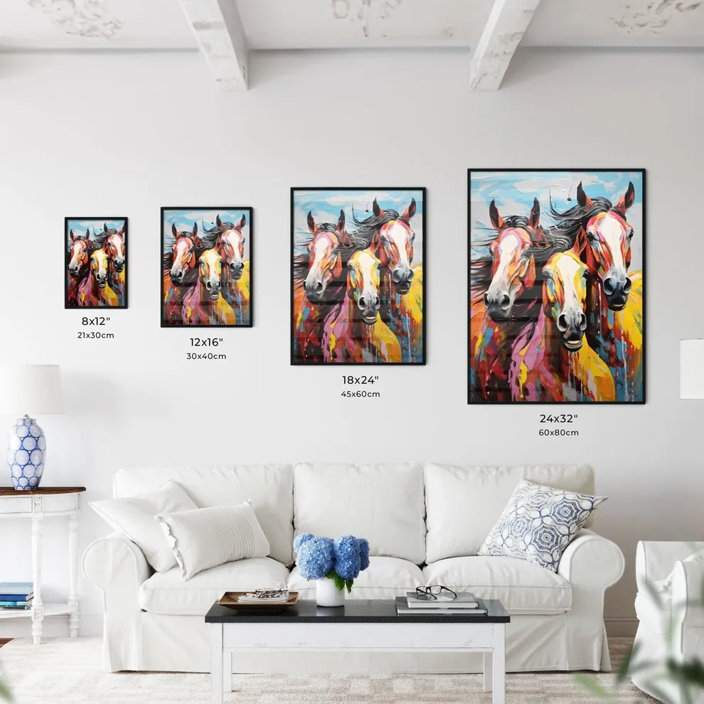 Painting Of Horses With Color Art Print