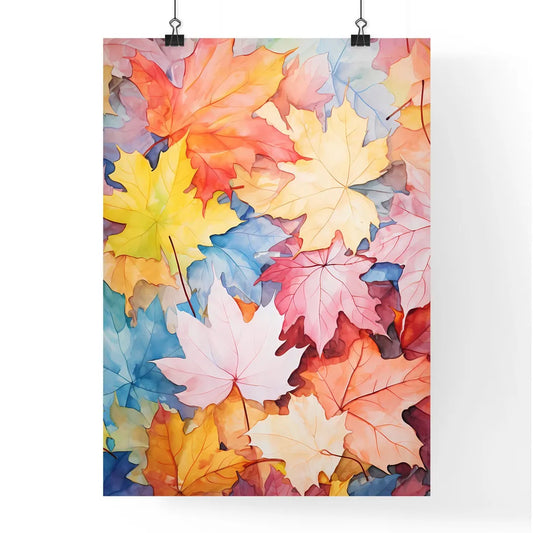 Group Of Colorful Leaves Art Prin Poster