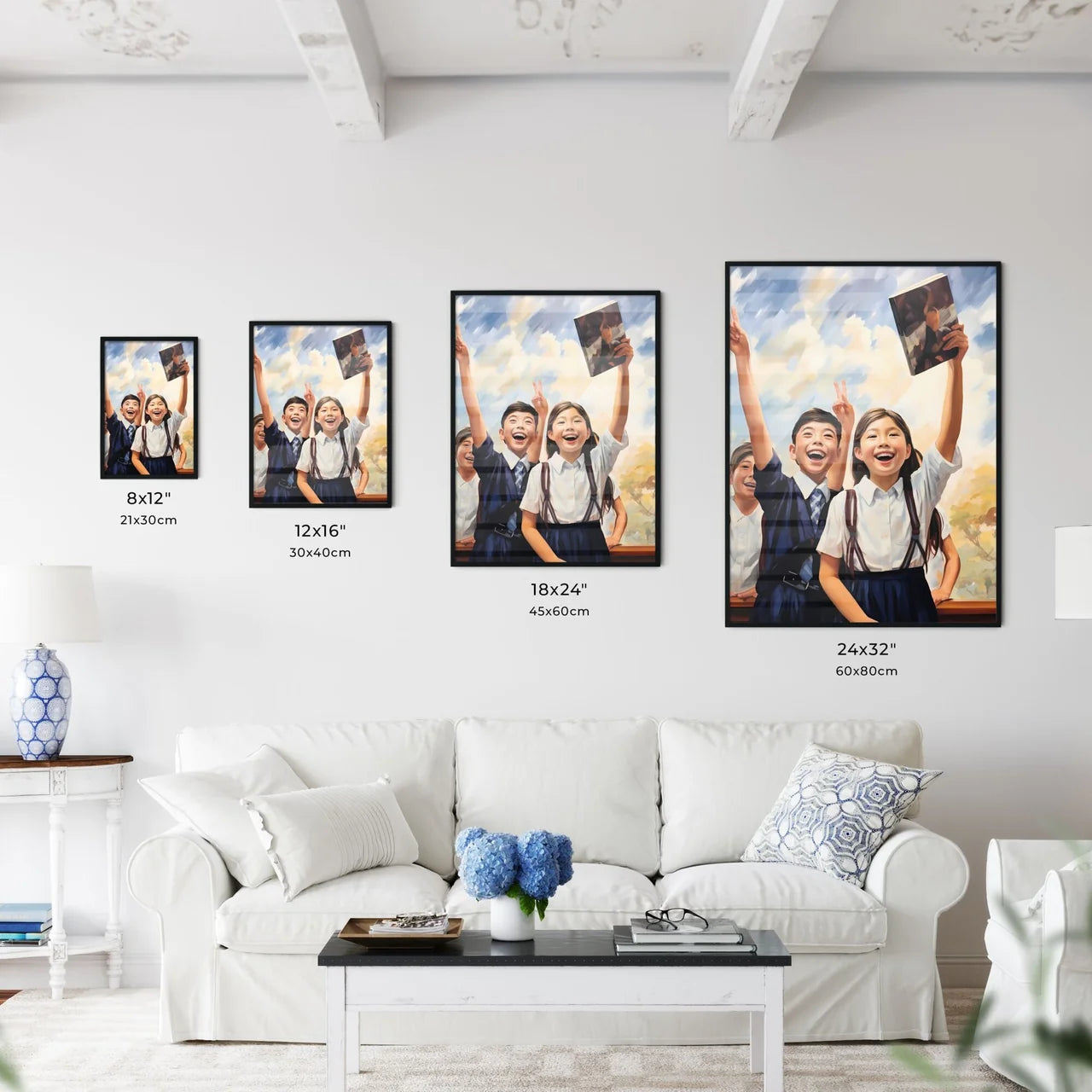 Group Of Children Holding Up Their Hands Art Wall Art