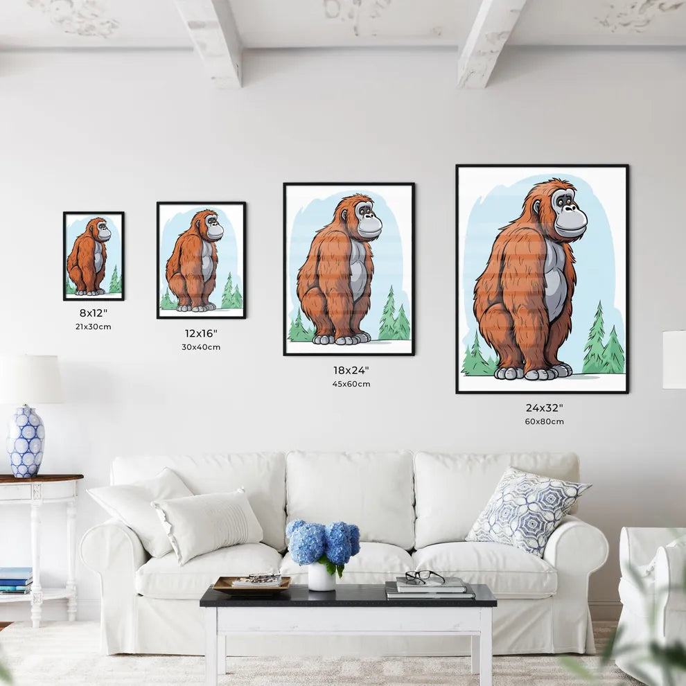 Cartoon Of A Gorilla Art Prin Art Print