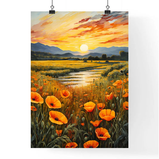 Painting Of A Field Of Flowers Art Prin Poster