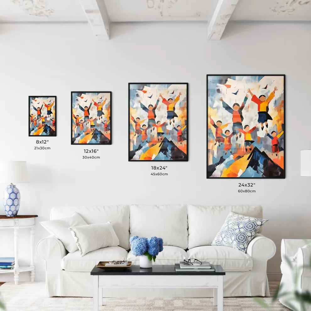 Painting Of People Jumping In The Air Art Pr Wall Art