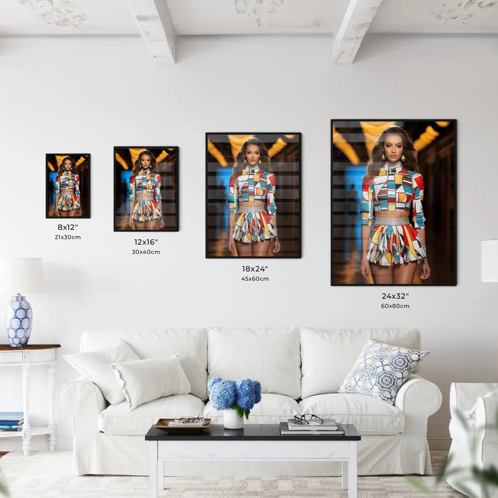 Woman In A Colorful Outfit Art Prin Wall Art