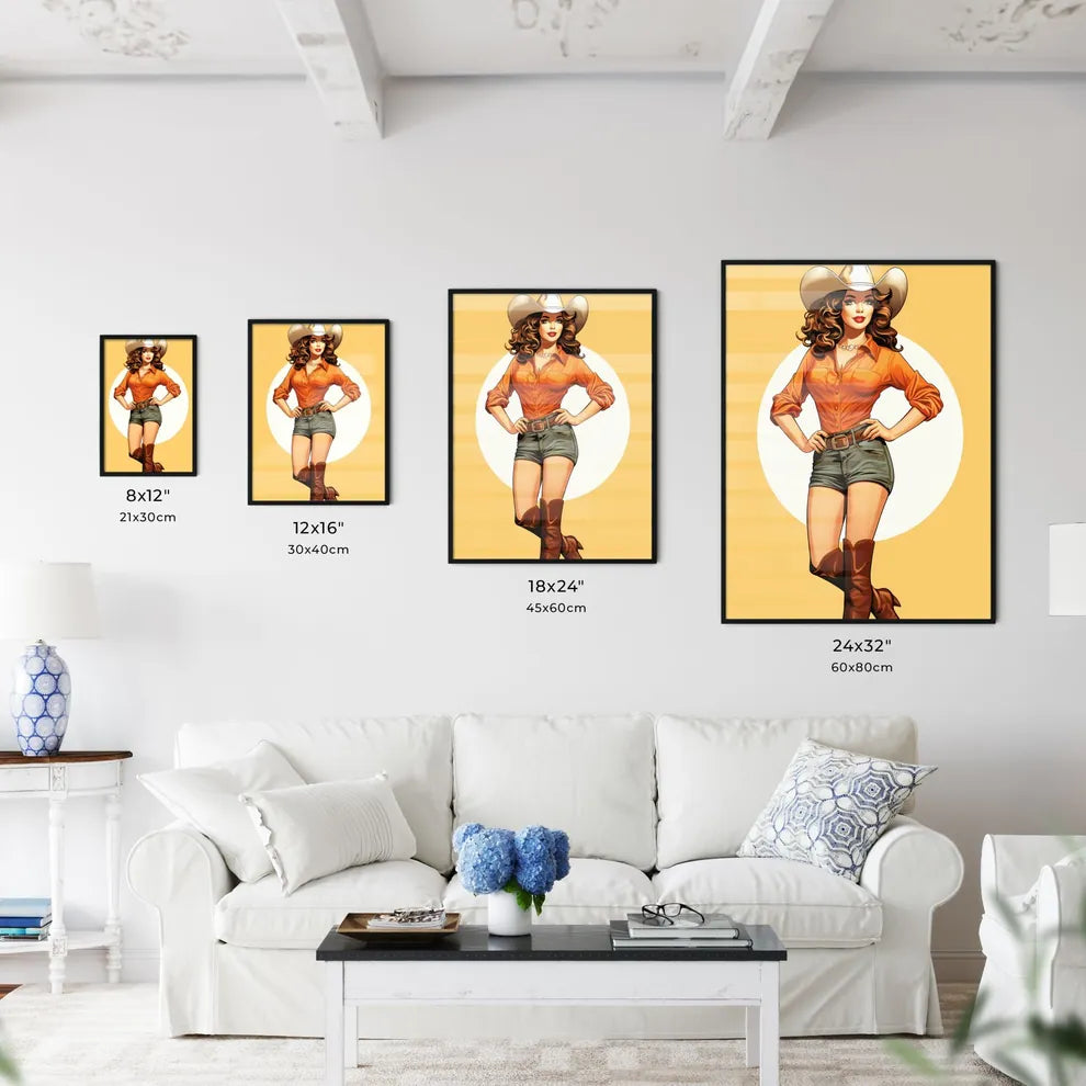 Woman In A Cowboy Hat Art Prin Wall Art