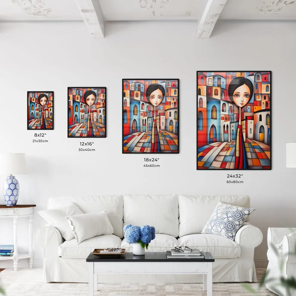 A Painting Of A Woman In A City Art Print Interior Design