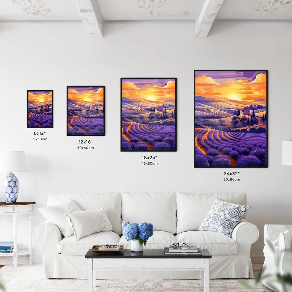 A Landscape Of A Field Of Lavender Art Prin Wall Art