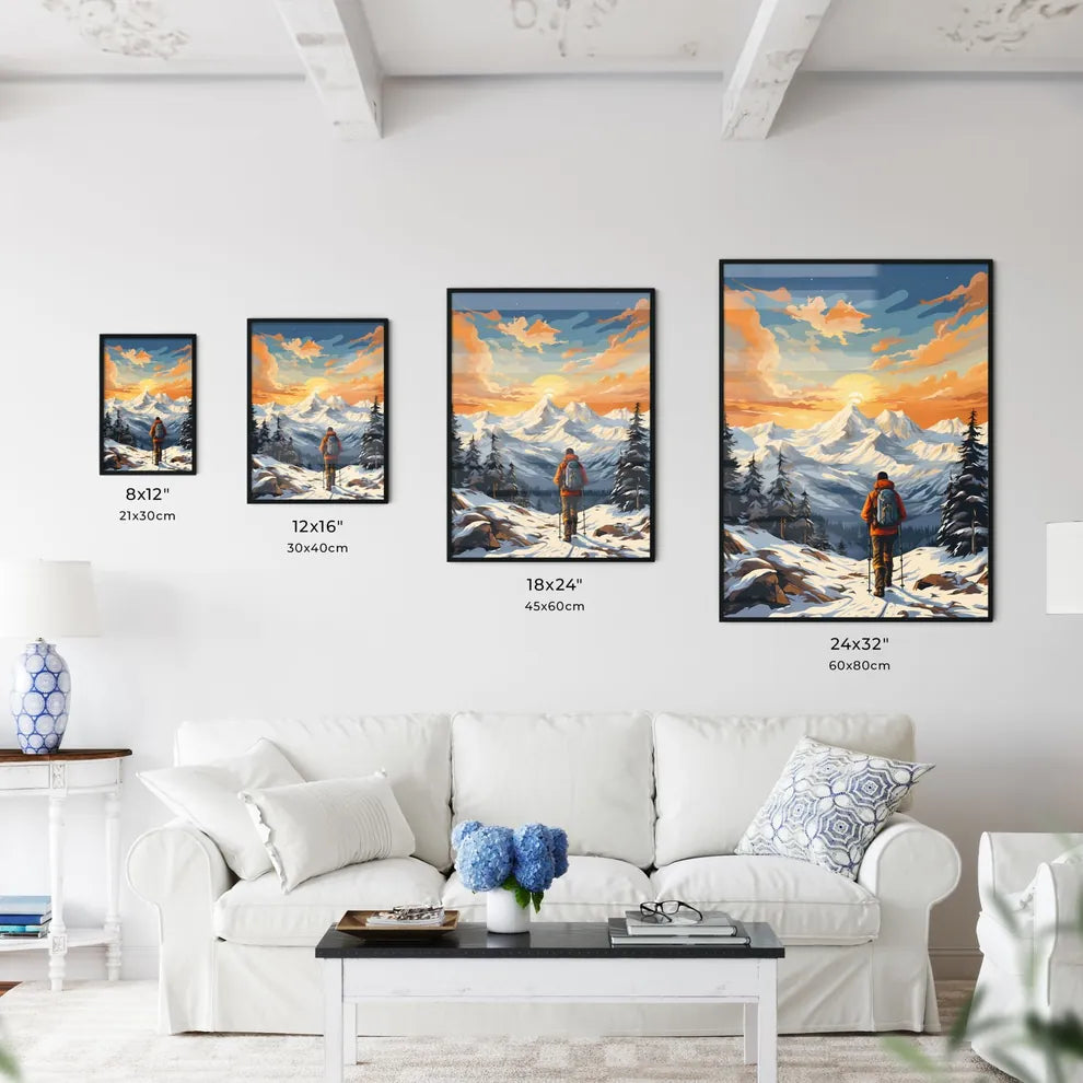 A Person Hiking In The Mountains Art Prin Wall Art