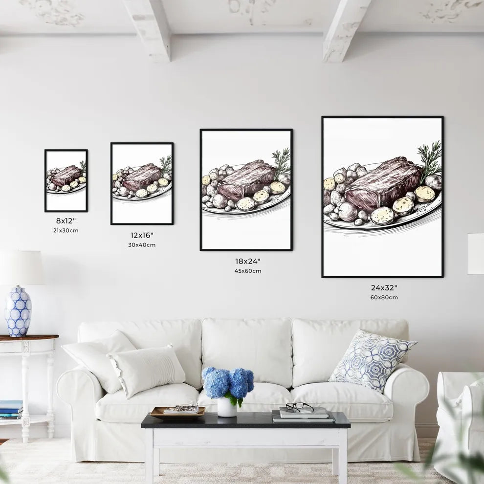 Plate Of Meat And Potatoes Art Prin Wall Art