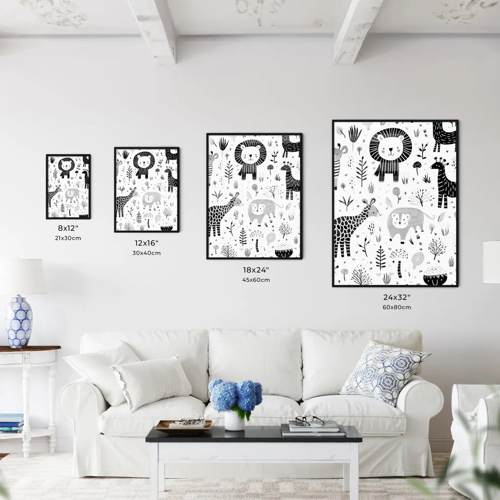 Pattern Of Animals And Plants Art Print