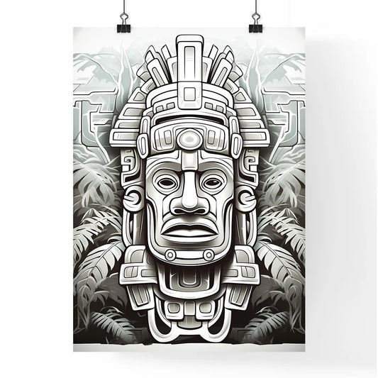 Statue Of A Man In A Jungle A Poster