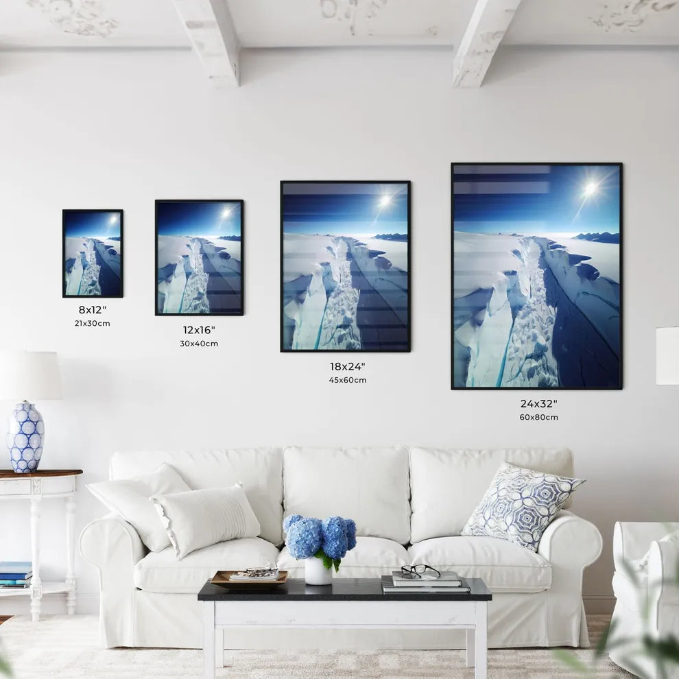 Snow Covered Ground With A Crack In It Art P Wall Art