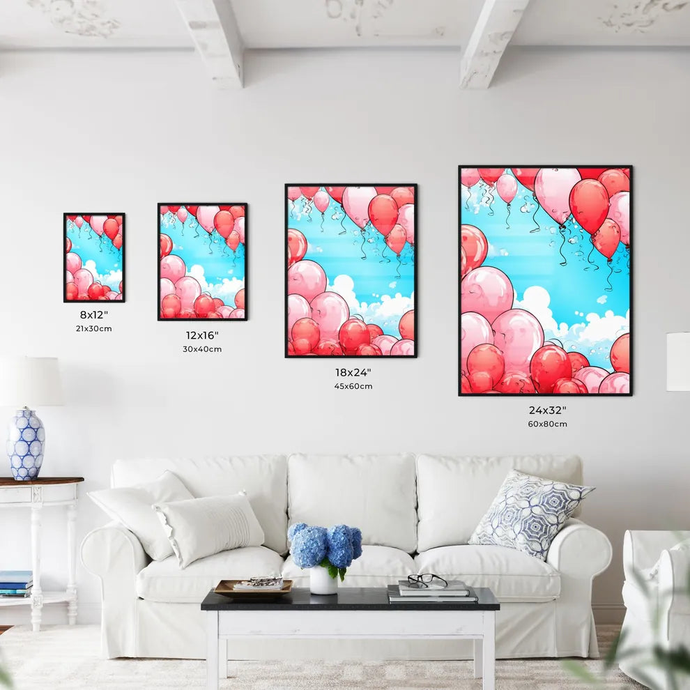 Group Of Balloons In The Sky Art Prin Wall Art