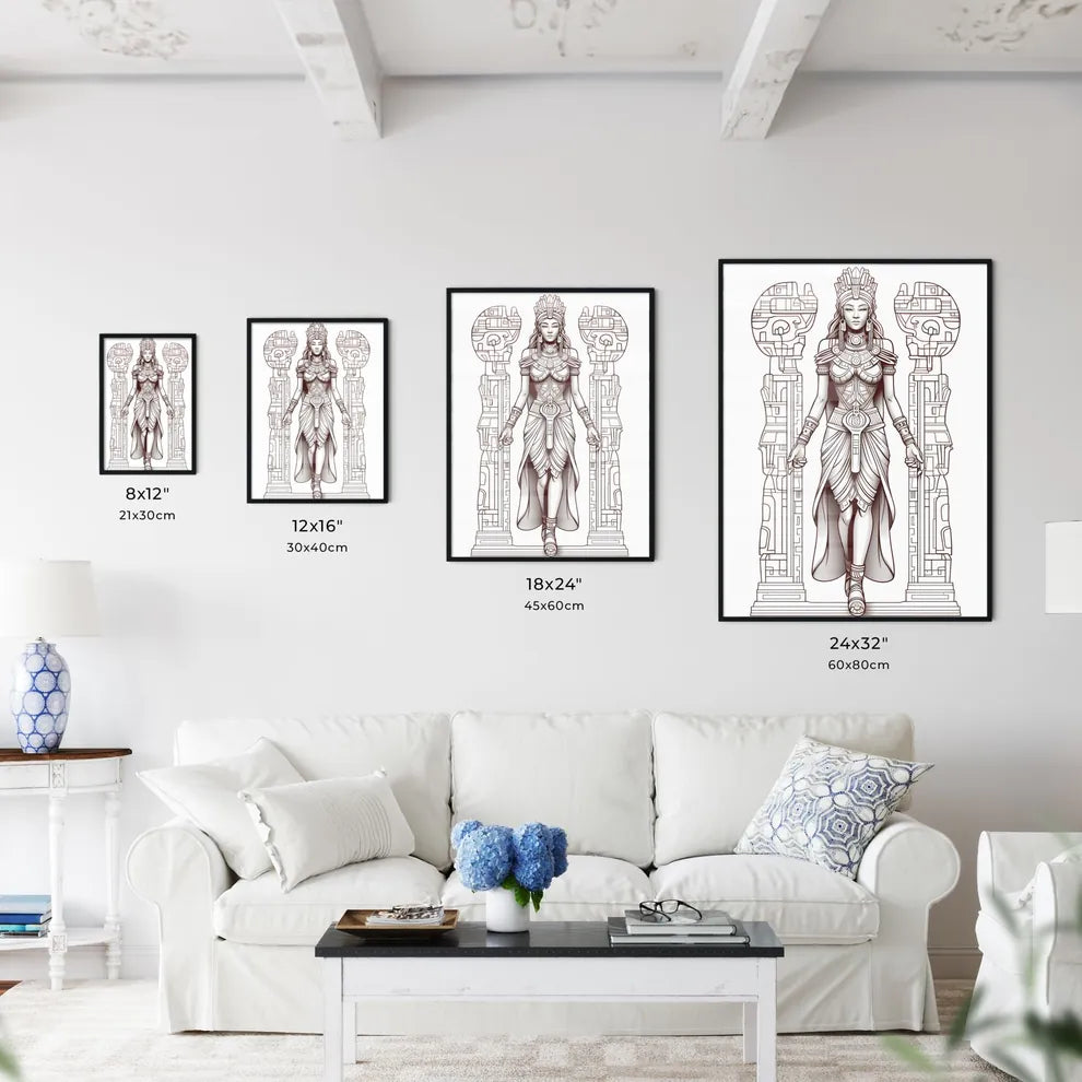 Drawing Of A Woman In A Garment Art Prin Wall Art