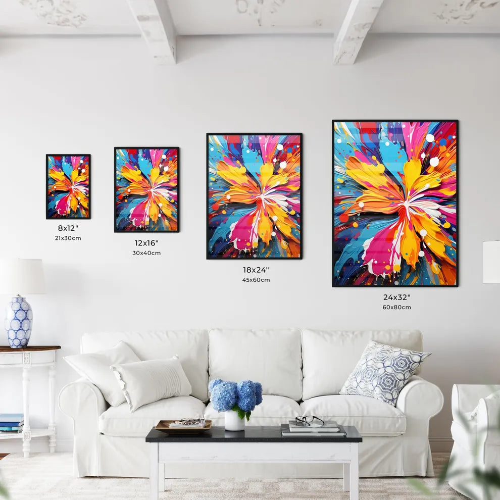 Colorful Paint Splatter Art Prin Wall Art