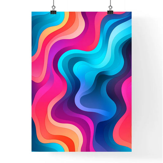 Colorful Background With Wavy Lines Art Prin Poster