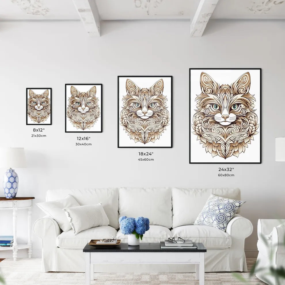 Cat With Ornate Patterns Art Art Print