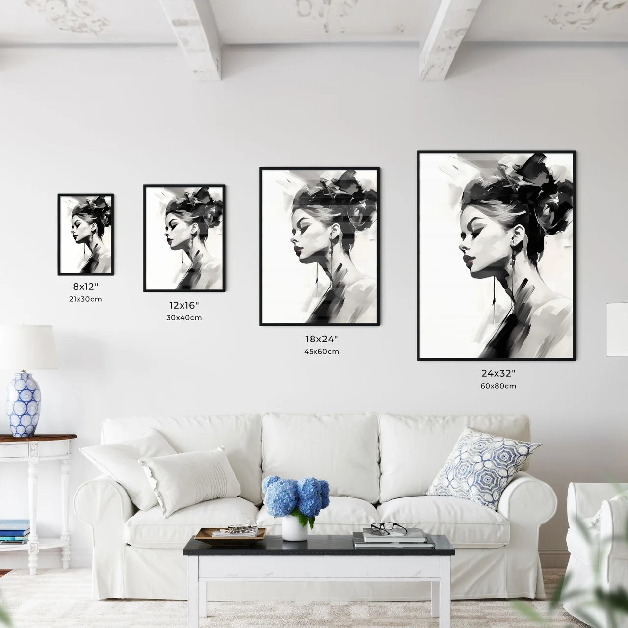 Woman With A Hair Updo Art Prin Wall Art