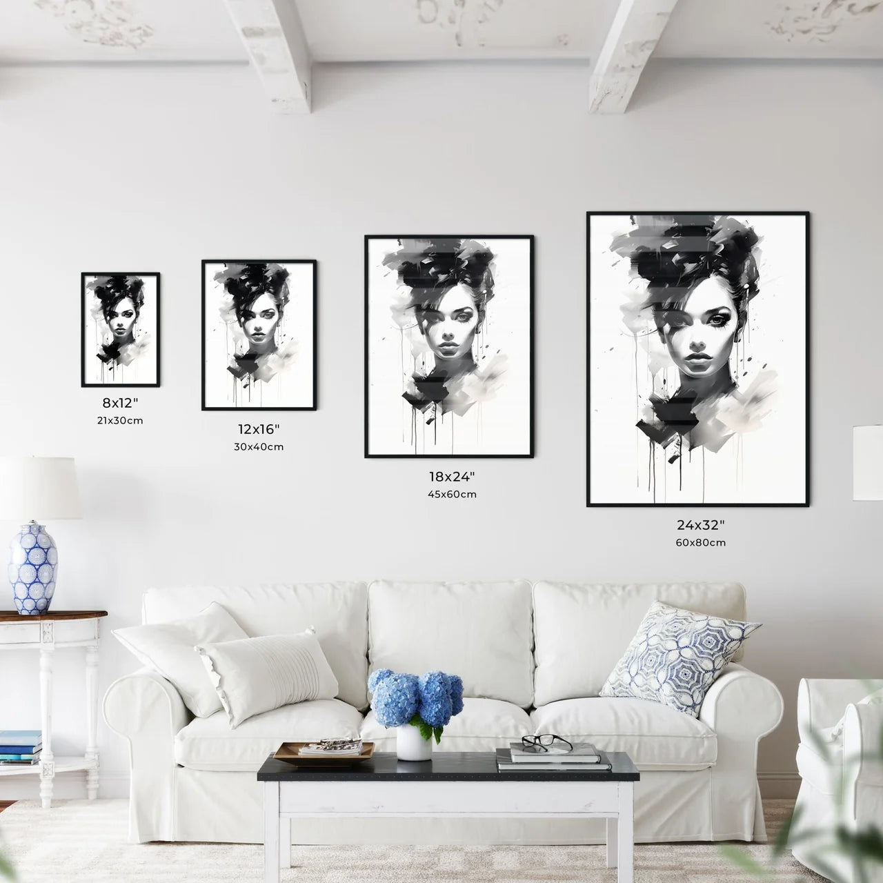 Painting Of A Womans Face Art Prin Wall Art