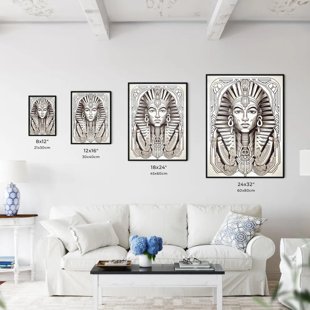 Black And White Illustration Of A Man In A E Wall Art