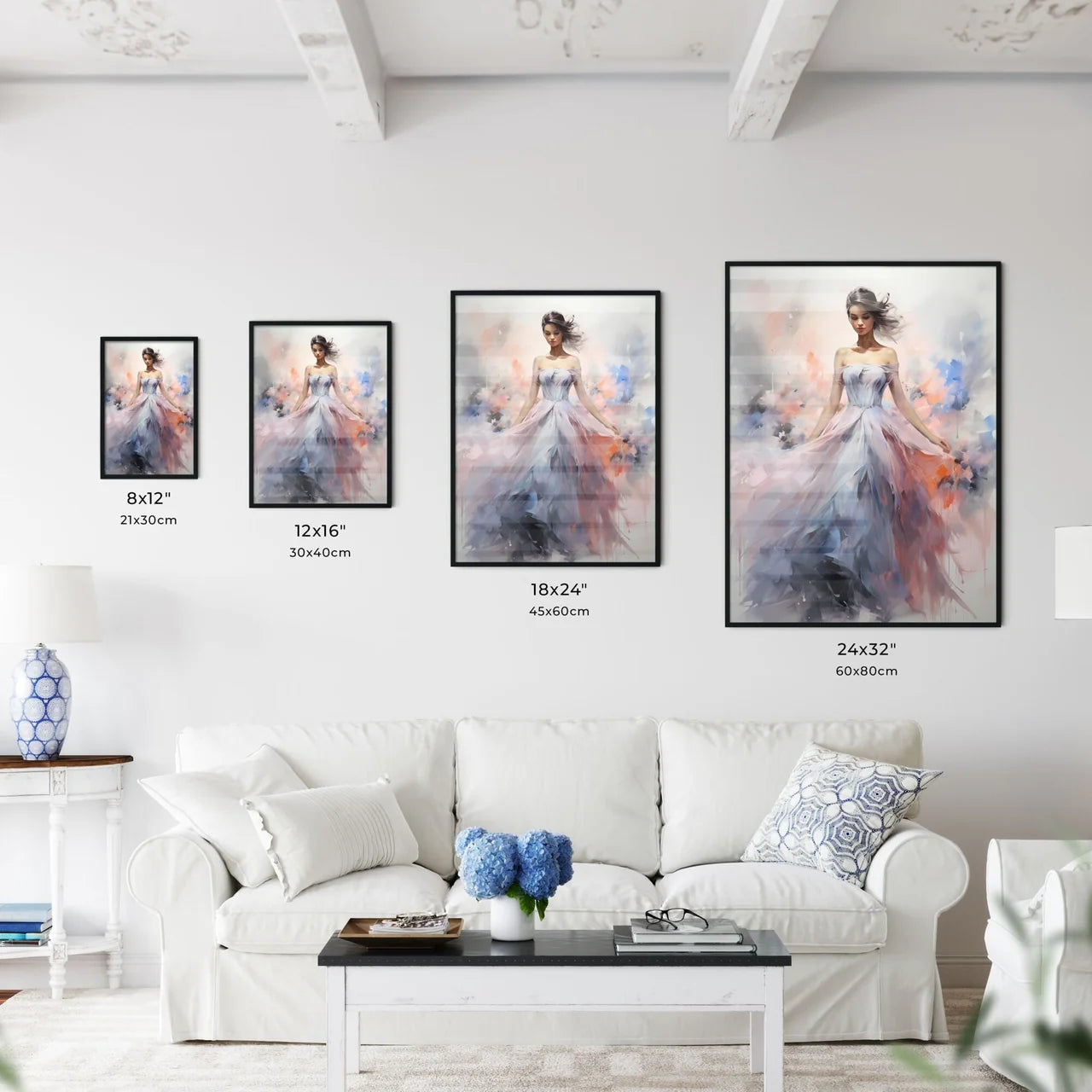 Painting Of A Woman In A Dress Art Prin Wall Art